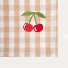 Homla, Abril, bieżnik, beżowy w kratkę z ozdobnym haftem, 40-160 cm