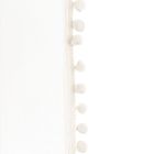 Homla, Adi, firanka, z pomponikami kremowa, 140-250 cm