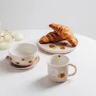 Homla, Annbee, talerz, z pszczołą różowy, 16 cm