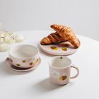 Homla, Annbee, talerz, z pszczołą różowy, 19 cm