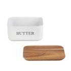 Homla, Avila, maselniczka, biała z akacjową pokrywką, 15-10-7 cm, 872520