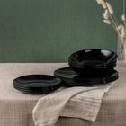 Homla, Capri, zestaw obiadowy, czarny, 18 elementów