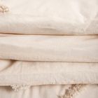 Homla, Delia, pościel, z pranej bawełny beżowa z przeszyciami, 160-200 cm