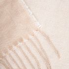 Homla, Kalor, koc, beżowy żakardowy we wzór z frędzlami, 135-200 cm