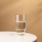 Homla, Lynn, szklanka, piętrowana ryflowana duża ze złotym rantem, 0,4 l