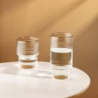 Homla, Lynn, szklanka, piętrowana ryflowana mała ze złotym rantem, 0,32l