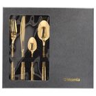 Homla, Martello, sztućce z młotkowaną rączką, złote, 24 szt.