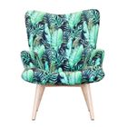 Homla, Moss, Fotel welurowy z motywem liści, 70-95 cm, 977835