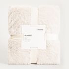 Homla, New Clumsy, koc z imitacji króliczego futra, beżowy, 150-200 cm