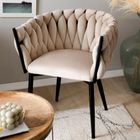 Homla, Prinssi, krzesło, welurowe beżowe, 64-54-73 cm