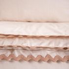 Homla, Vela, pościel, bawełniana z ozdobną lamówką beżowa, 160-200 cm