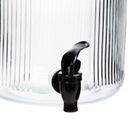 Homla, Velmo, słoik z kranikiem prążkowany z czarną pokrywką, 6l