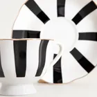 Homla, Velos, filiżanka ze spodkiem, w czarne paski, 0,15l