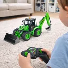 Huina, koparko ładowarka, pojazd budowlany zdalnie sterowany, zielona, 1:14