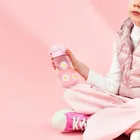 ION8, Stokrotki, bidon z ustnikiem, różowy, 350 ml