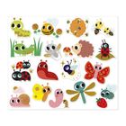 Janod, duże naklejki, zwierzęta w ogrodzie, 100 szt.