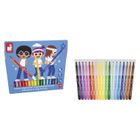 Janod, pisaki z filcową końcówką, flamastry, 18 kolorów