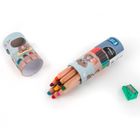 Kidea, Kredki Super Jumbo, 8 kolorów, zestaw z temperówką