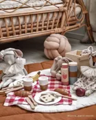 Kid's Concept, Kid's Hub, drewniana zestaw piknikowy w koszyku