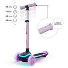 Kinderkraft, RAKET UP, hulajnoga 3-kołowa LED, 2w1, Pink