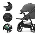 Kinderkraft, Trig 3, wózek spacerowy z tacką, Granite Grey