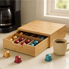 Kinvara, pojemnik na kapsułki do kawy, bambusowy, 8 przegródek, 30-30 cm