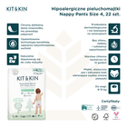 Kit and Kin, biodegradowalne pieluchomajtki, Nappy Pants, rozmiar 4, 9-15 kg, hippo i leopard, 22 szt.