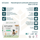 Kit and Kin, biodegradowalne pieluszki jednorazowe, rozmiar 3, Maxi, 6-10 kg, miś i królik, 34 szt.