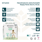 Kit and Kin, Nappy Pants, pieluchomajtki, rozmiar 6, 12-17 kg, jeż i szop, 18 szt.