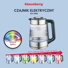 Klausberg, czajnik elektryczny, szklany, 1,7l, LED, RGB, KB-7888