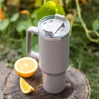 Klausberg, kubek termiczny, z rączką i słomką, stalowy, 1100 ml, kb-7943