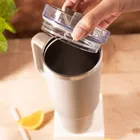 Klausberg, kubek termiczny, z rączką i słomką, stalowy, 1100 ml, kb-7944