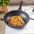 Klausberg, patelnia głęboka, marmurkowa, z pokrywą, 28cm, kb-7990