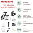 Klausberg, sokowirówka, wyciskarka wolnoobrotowa, srebrna, KB-7863