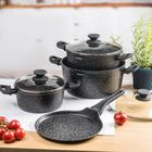 Klausberg, zestaw garnków marmurkowych, 7 elementów, kb-7962