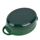 Könighoffer, gęsiarka żeliwna, emaliowana, owalna, szmaragdowa, 6,4 l, 32,5-25-11,8 cm