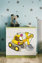 Kocot Kids, Babydreams, komoda, zielona, koparka