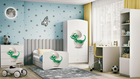 Kocot Kids, Babydreams, łóżko z szufladą, białe, mały dino, 80-160 cm