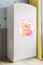 Kocot Kids, Babydreams, szafa, biała, miś motylki, 181.2-52-90 cm