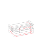 Kocot Kids, Classic 1, łóżko z materacem, szare, 80-140 cm