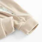 Kombinezon przejściowy chłopięcy z kapturem, welurowy, beżowy, Nicol