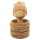 Komplet chłopięcy, Czapka, Komin, beżowy, Nicol