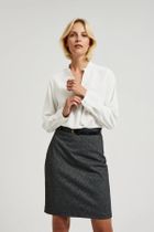 Koszula damska z długim rękawem, ecru, Moodo