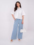 Koszula damska z krótkim rękawem, oversize, biała, Sublevel