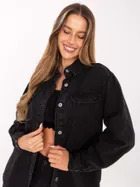 Koszula jeansowa damska z długim rękawem, czarna, Sublevel