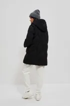 Kurtka damska z kapturem, 2w1, czarna, Moodo