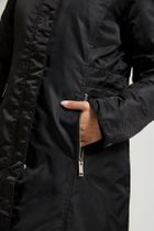 Kurtka damska z kapturem z kapturem, czarna, Moodo