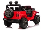 Lean Cars, Jeep Rubicon, pojazd na akumulator 4-4, DK-JWR556 4-200W 24V, czerwony