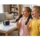 Lean Toys, bezprzewodowy zestaw do karaoke, 2 mikrofony, głośnik, czarny