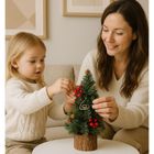 Lean Toys, choinka ozdobna, na pniu, dekoracyjna, czerwona jarzębina, szyszki, 26-12 cm